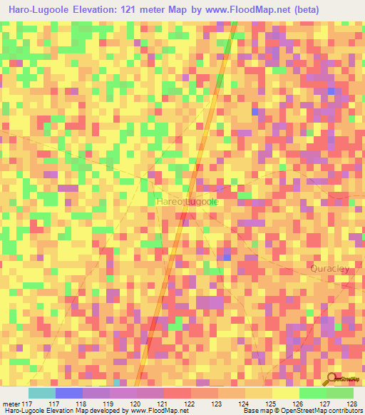 Haro-Lugoole,Somalia Elevation Map