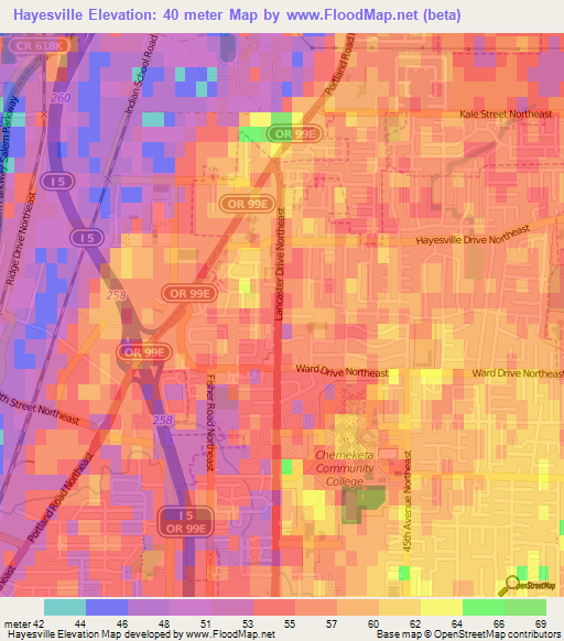 Hayesville,US Elevation Map
