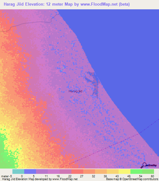 Harag Jiid,Somalia Elevation Map