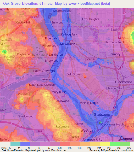 Elevation of Oak Grove,US Elevation Map, Topography, Contour
