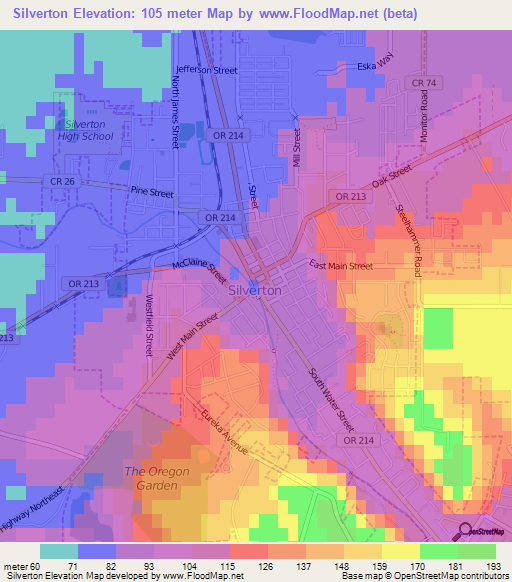 Silverton,US Elevation Map