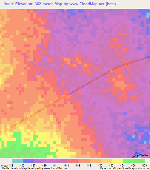 Hadle,Somalia Elevation Map