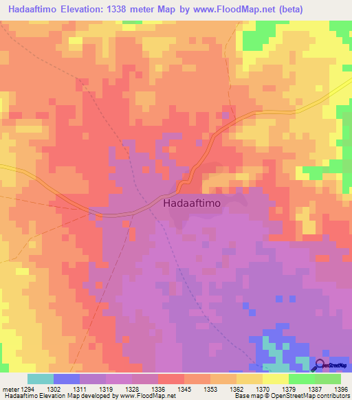 Hadaaftimo,Somalia Elevation Map