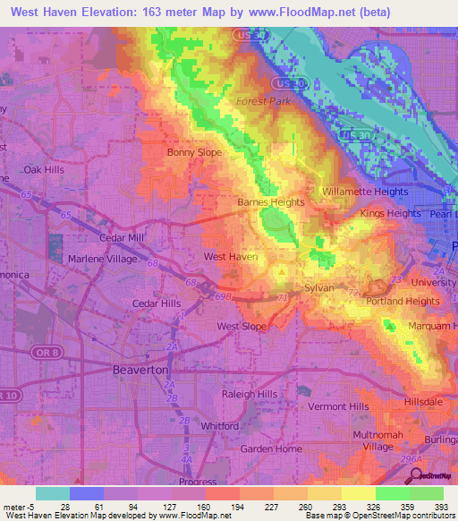 West Haven,US Elevation Map