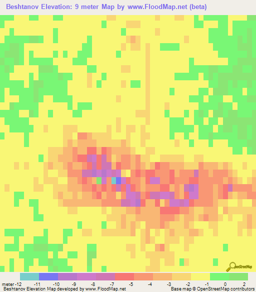 Beshtanov,Kazakhstan Elevation Map