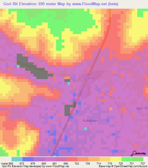 Gori Rit,Somalia Elevation Map