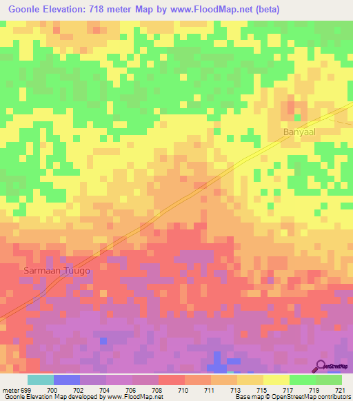 Goonle,Somalia Elevation Map