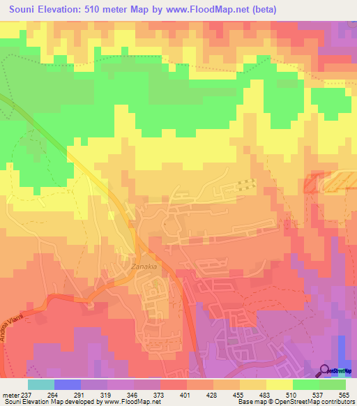 Souni,Cyprus Elevation Map