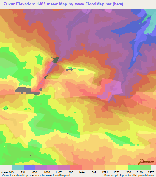 Zuxur,Azerbaijan Elevation Map