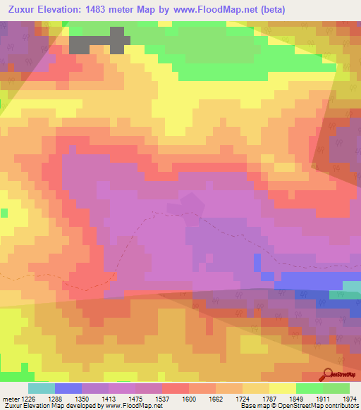 Zuxur,Azerbaijan Elevation Map