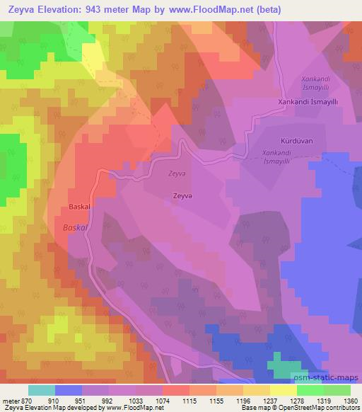 Zeyva,Azerbaijan Elevation Map
