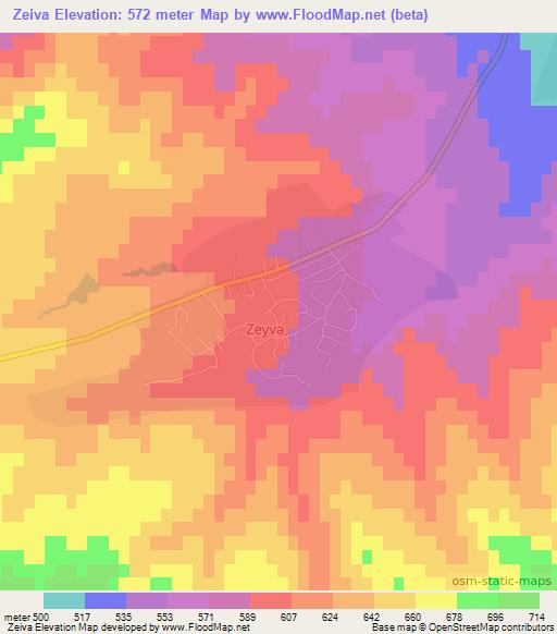 Zeiva,Azerbaijan Elevation Map