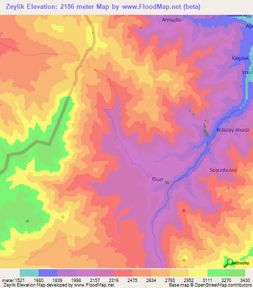 Zeylik,Azerbaijan Elevation Map
