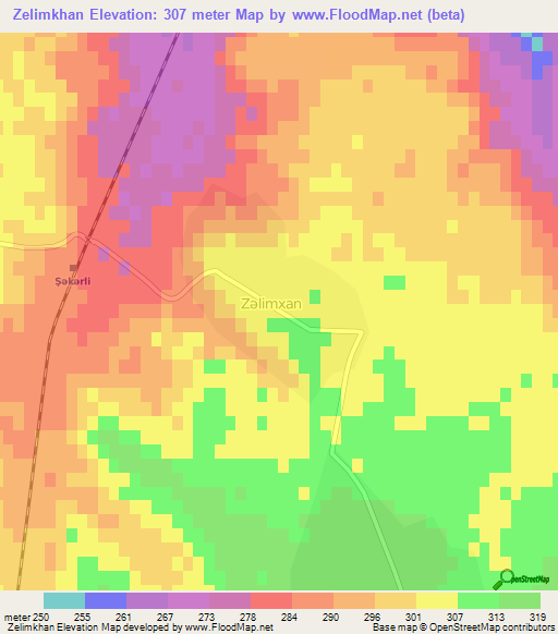 Zelimkhan,Azerbaijan Elevation Map