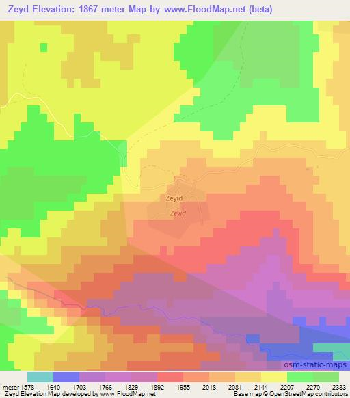 Zeyd,Azerbaijan Elevation Map
