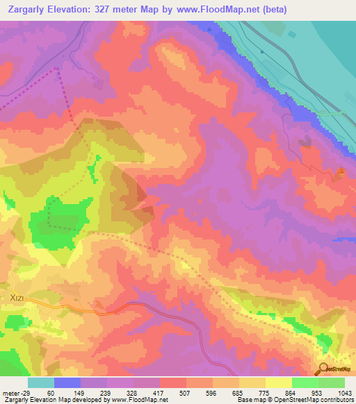 Zargarly,Azerbaijan Elevation Map