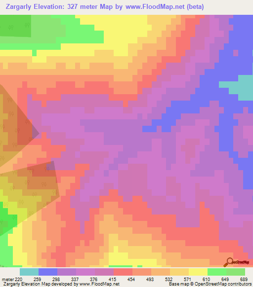 Zargarly,Azerbaijan Elevation Map