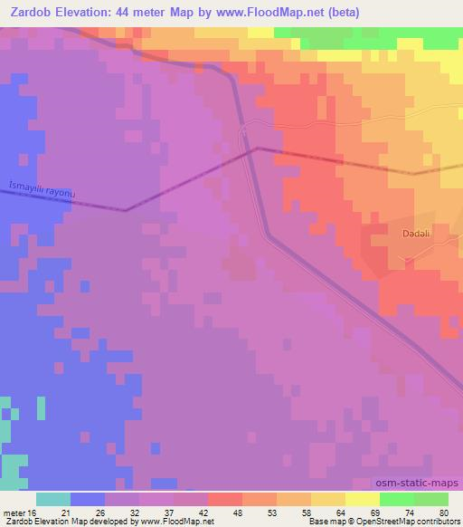 Zardob,Azerbaijan Elevation Map
