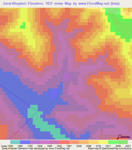 Zarat-Kheyberi,Azerbaijan Elevation Map