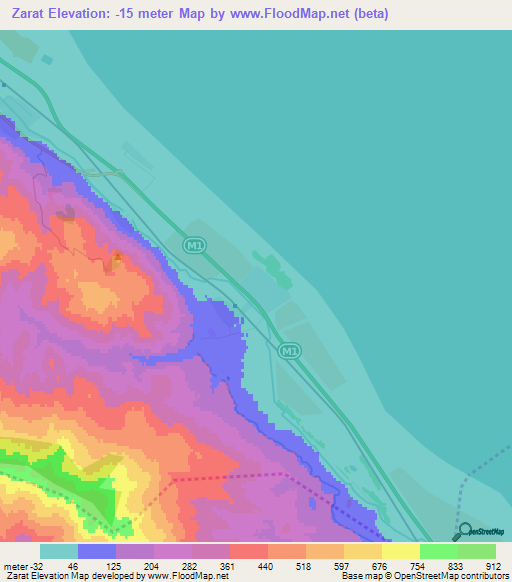Zarat,Azerbaijan Elevation Map