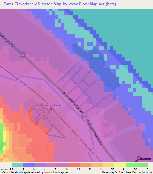 Zarat,Azerbaijan Elevation Map
