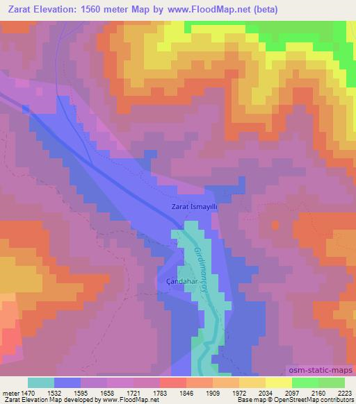 Zarat,Azerbaijan Elevation Map