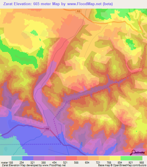 Zarat,Azerbaijan Elevation Map