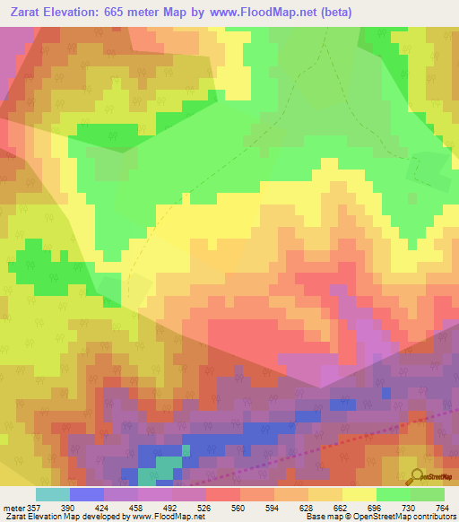 Zarat,Azerbaijan Elevation Map