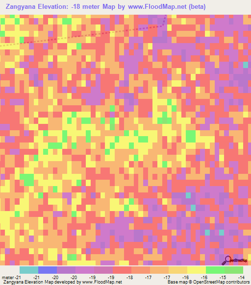 Zangyana,Azerbaijan Elevation Map