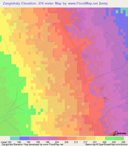 Zangishaly,Azerbaijan Elevation Map