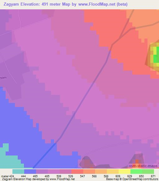 Zagyam,Azerbaijan Elevation Map