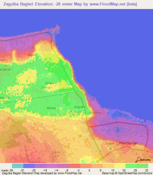 Zagulba Baglari,Azerbaijan Elevation Map