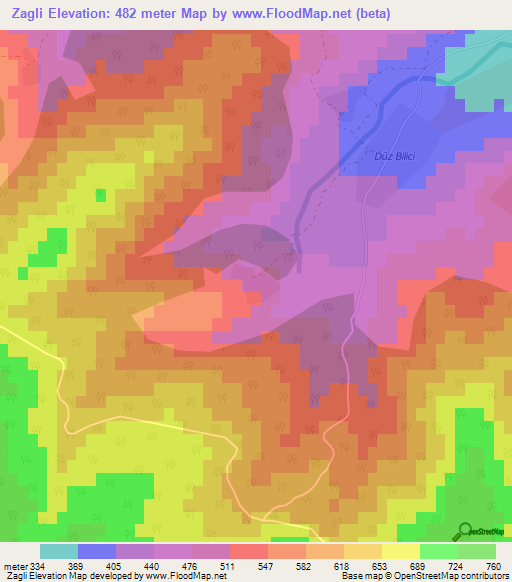 Zagli,Azerbaijan Elevation Map