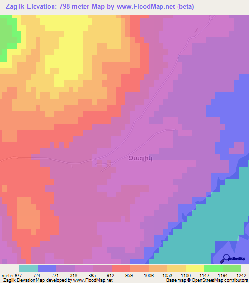 Zaglik,Azerbaijan Elevation Map