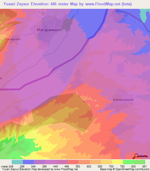 Yuxari Zeyxur,Azerbaijan Elevation Map
