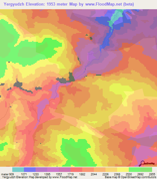 Yergyudzh,Azerbaijan Elevation Map