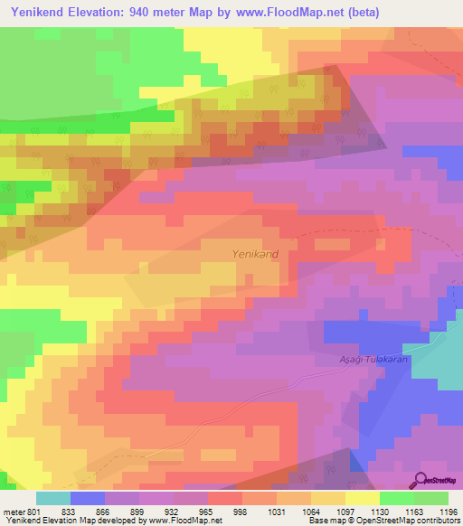 Yenikend,Azerbaijan Elevation Map
