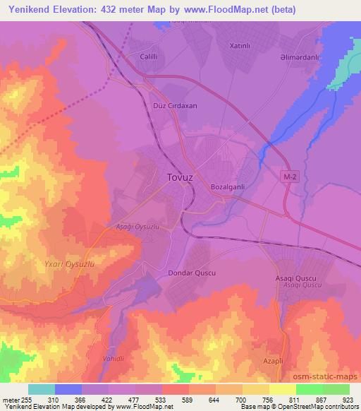 Yenikend,Azerbaijan Elevation Map