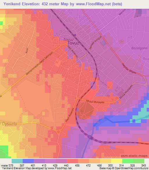 Yenikend,Azerbaijan Elevation Map