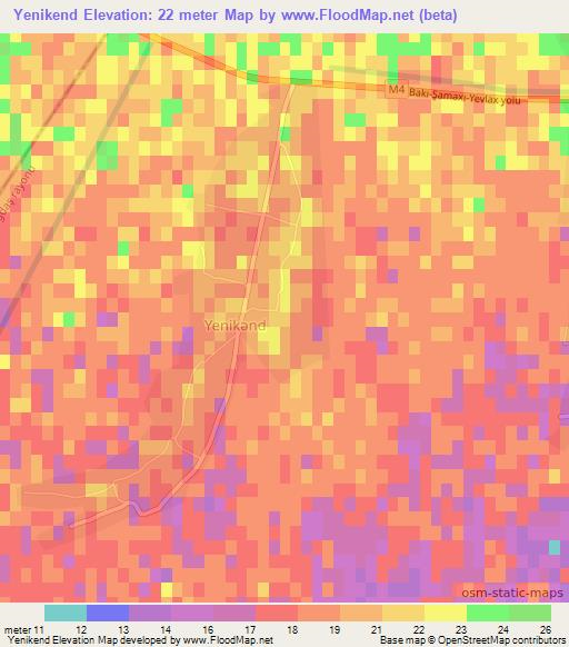 Yenikend,Azerbaijan Elevation Map