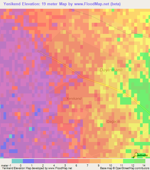 Yenikend,Azerbaijan Elevation Map