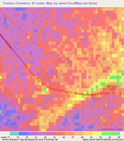 Yeniarx,Azerbaijan Elevation Map