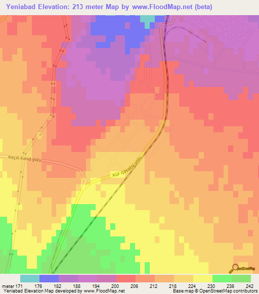 Yeniabad,Azerbaijan Elevation Map