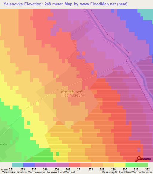 Yelenovka,Azerbaijan Elevation Map