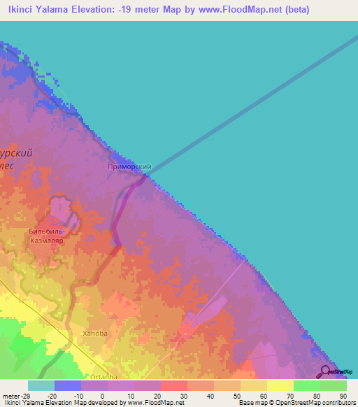 Ikinci Yalama,Azerbaijan Elevation Map