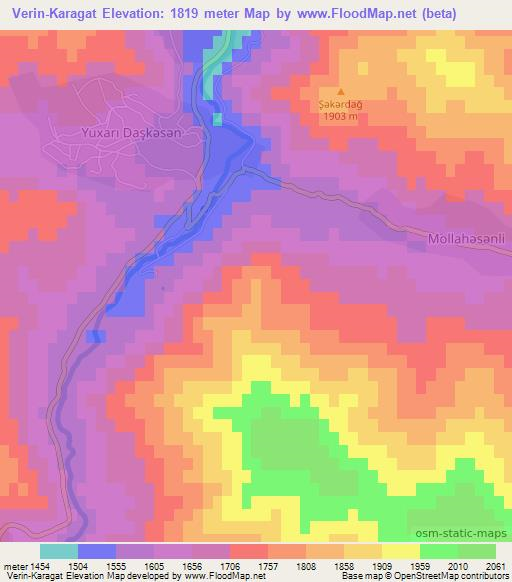 Verin-Karagat,Azerbaijan Elevation Map