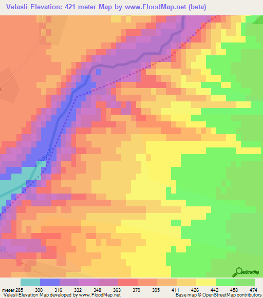 Velasli,Azerbaijan Elevation Map