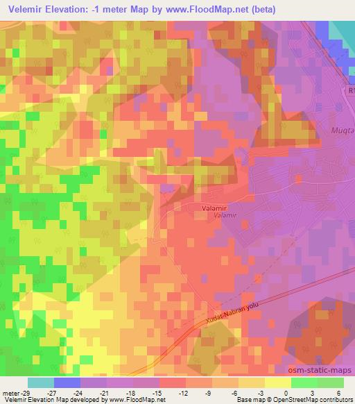 Velemir,Azerbaijan Elevation Map
