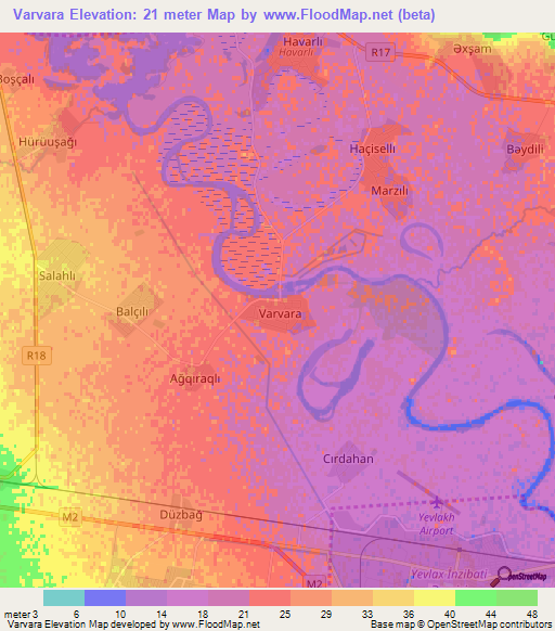 Varvara,Azerbaijan Elevation Map