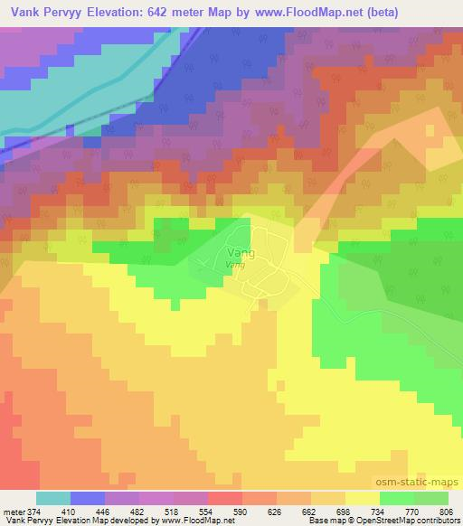 Vank Pervyy,Azerbaijan Elevation Map